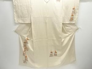 未使用品　仕立て上がり　山車模様刺繍一つ紋訪問着